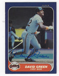 Autographed DAVID GREEN 1986 Fleer Card