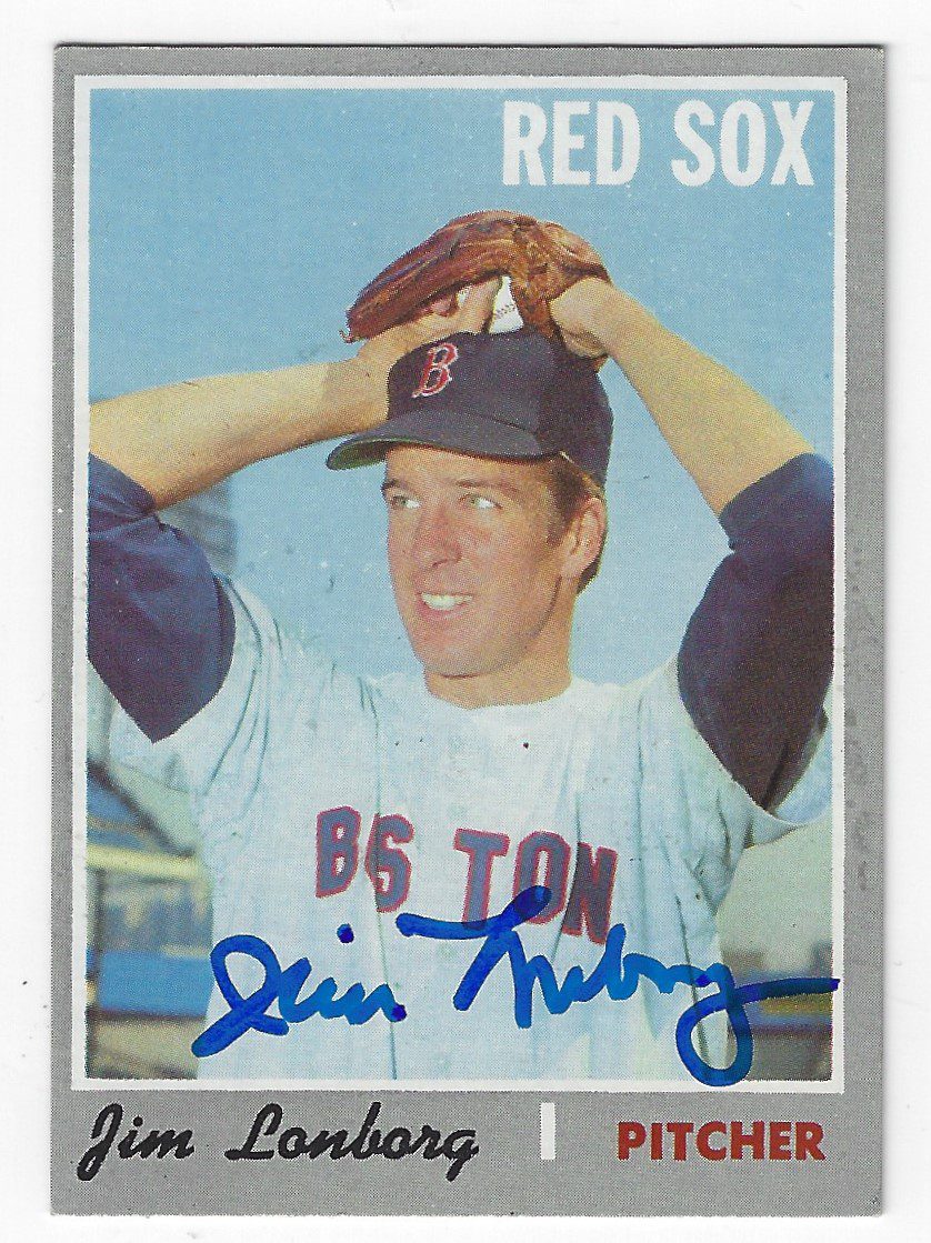 Autographed JIM LONBORG Boston Red Sox 1970 Topps  Card