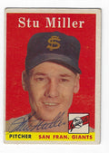 Autographed STU MILLER San Francisco Giants 1958 Topps Card