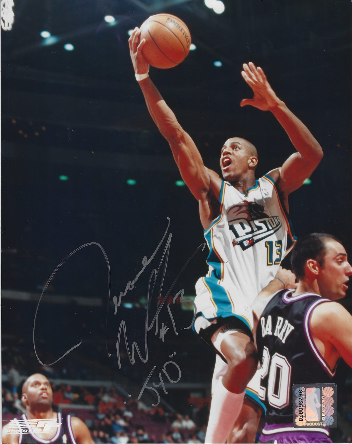 AUTOGRAPHED JEROME WILLIAMS 8x10 Detroit Pistons Photo