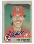 Autographed KEN OBERKFELL 1983 FLEER Card