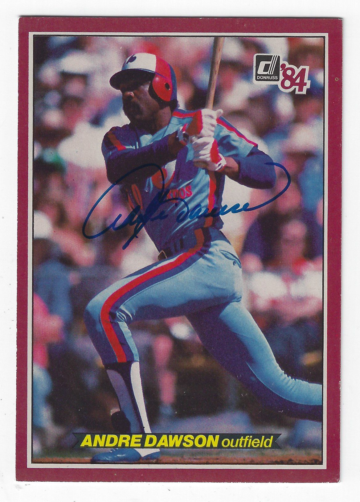 Autographed 1984 Andre Dawson Donruss Action All Star Card