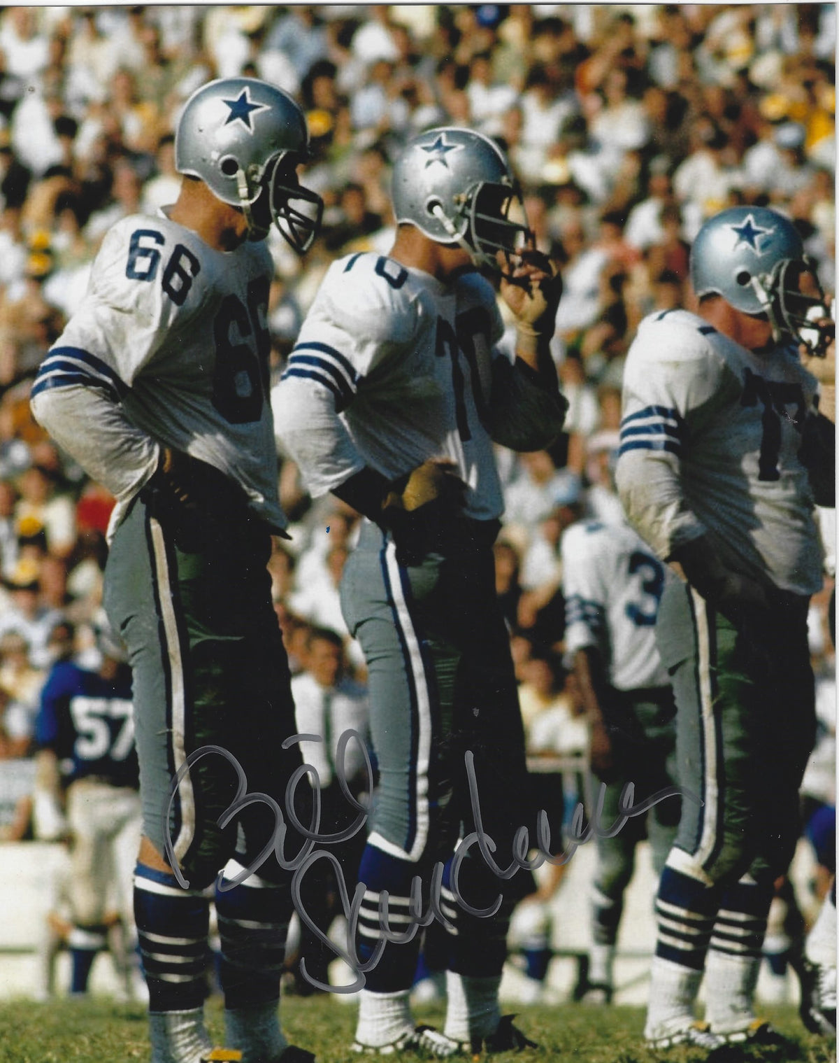 Autographed Bill Sandeman Dallas Cowboys 8X10 photo