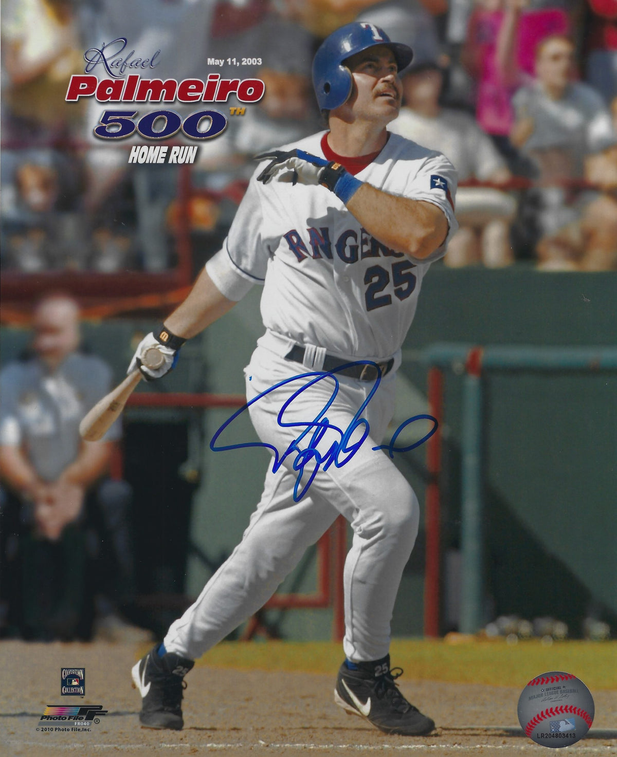 AUTOGRAPHED 8X10 RAFAEL PALMEIRO TEXAS RANGERS Photo