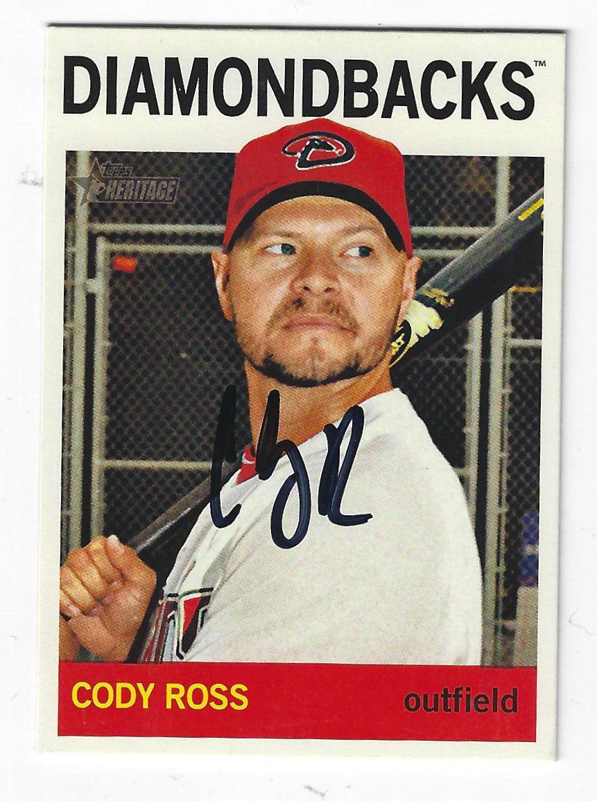 Autographed CODY ROSS Arizona Diamondbacks  2013 Topps Heritage Card