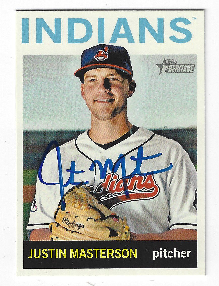 Autographed JUSTIN MASTERSON Cleveland Indians 2013 Topps Heritage Card