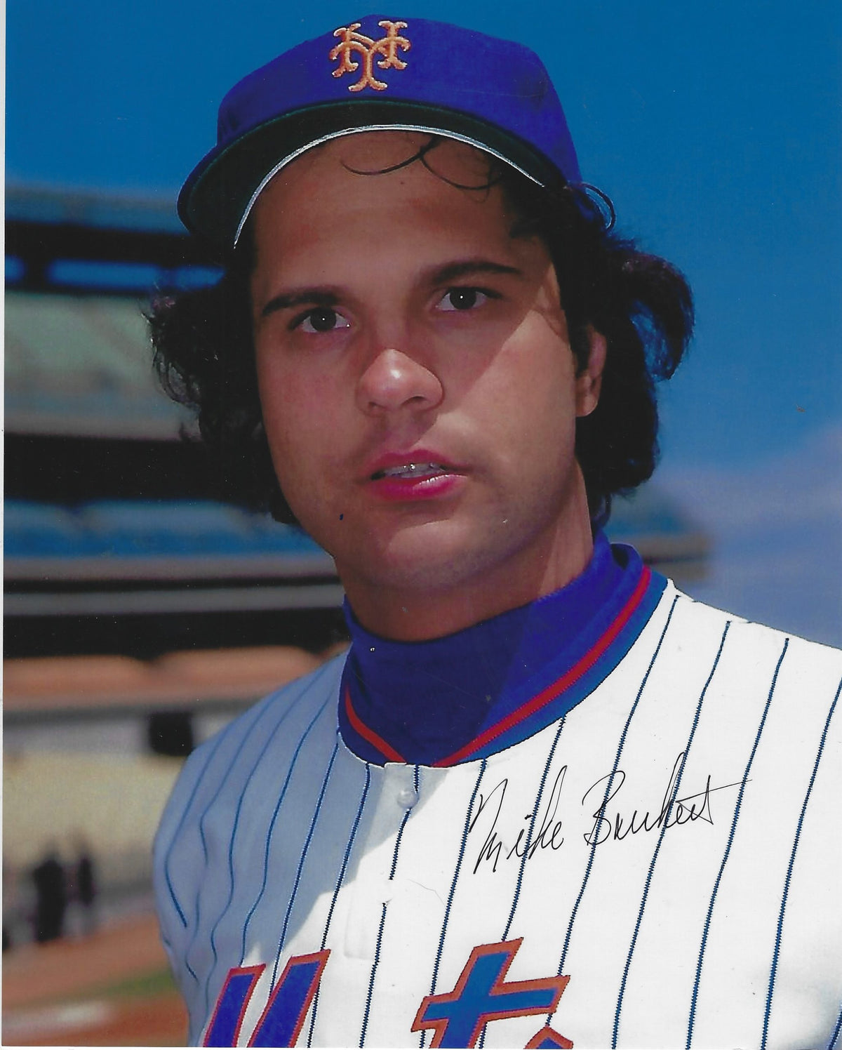 AUTOGRAPHED MIKE BRUHERT 8X10 New York Mets photo
