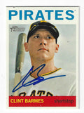 Autographed CLINT BARMES Pittsburgh Pirates 2013 Topps Heritage Card #397