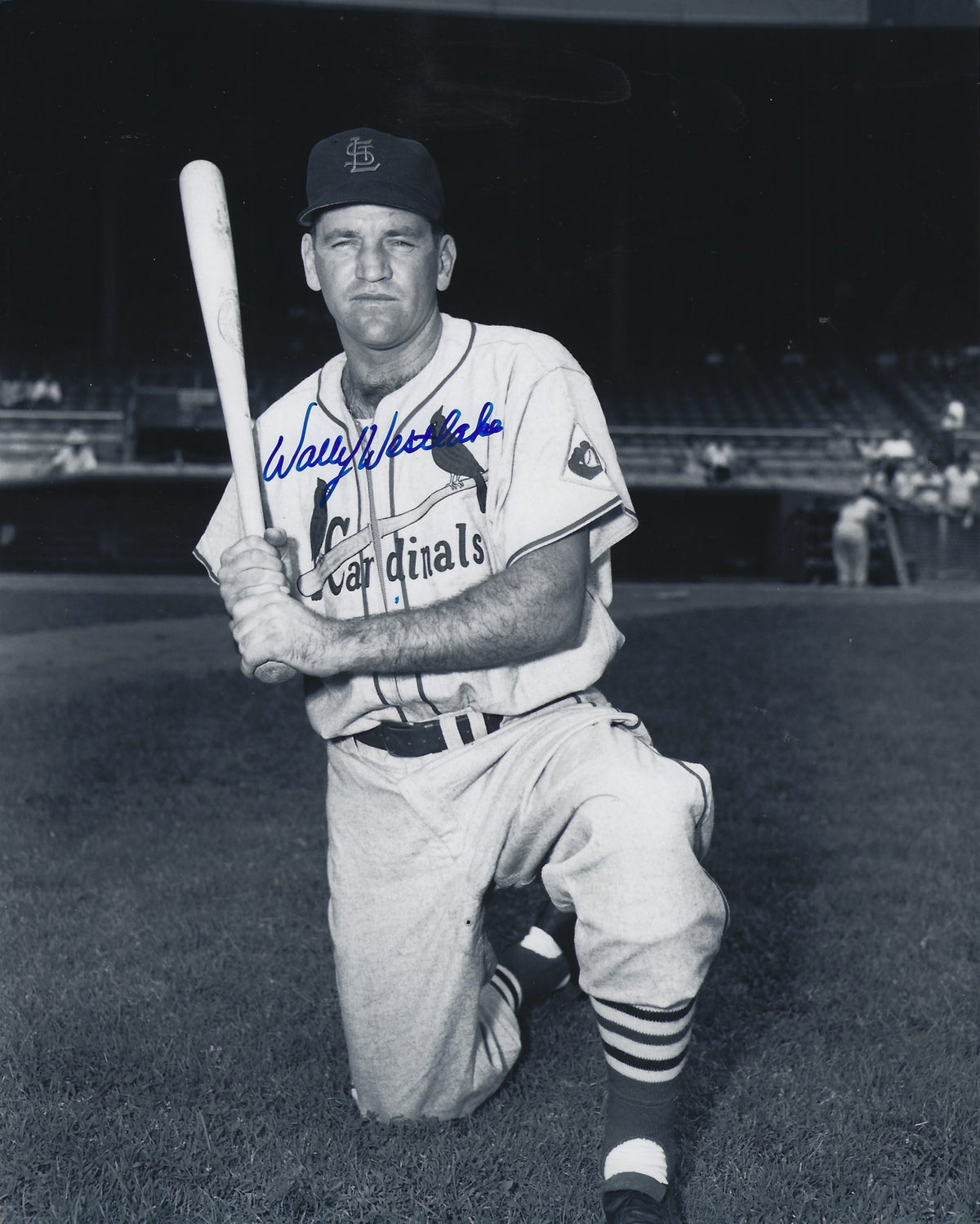 AUTOGRAPHED WALLY WESTLAKE 8x10 St. Louis Cardinals photo
