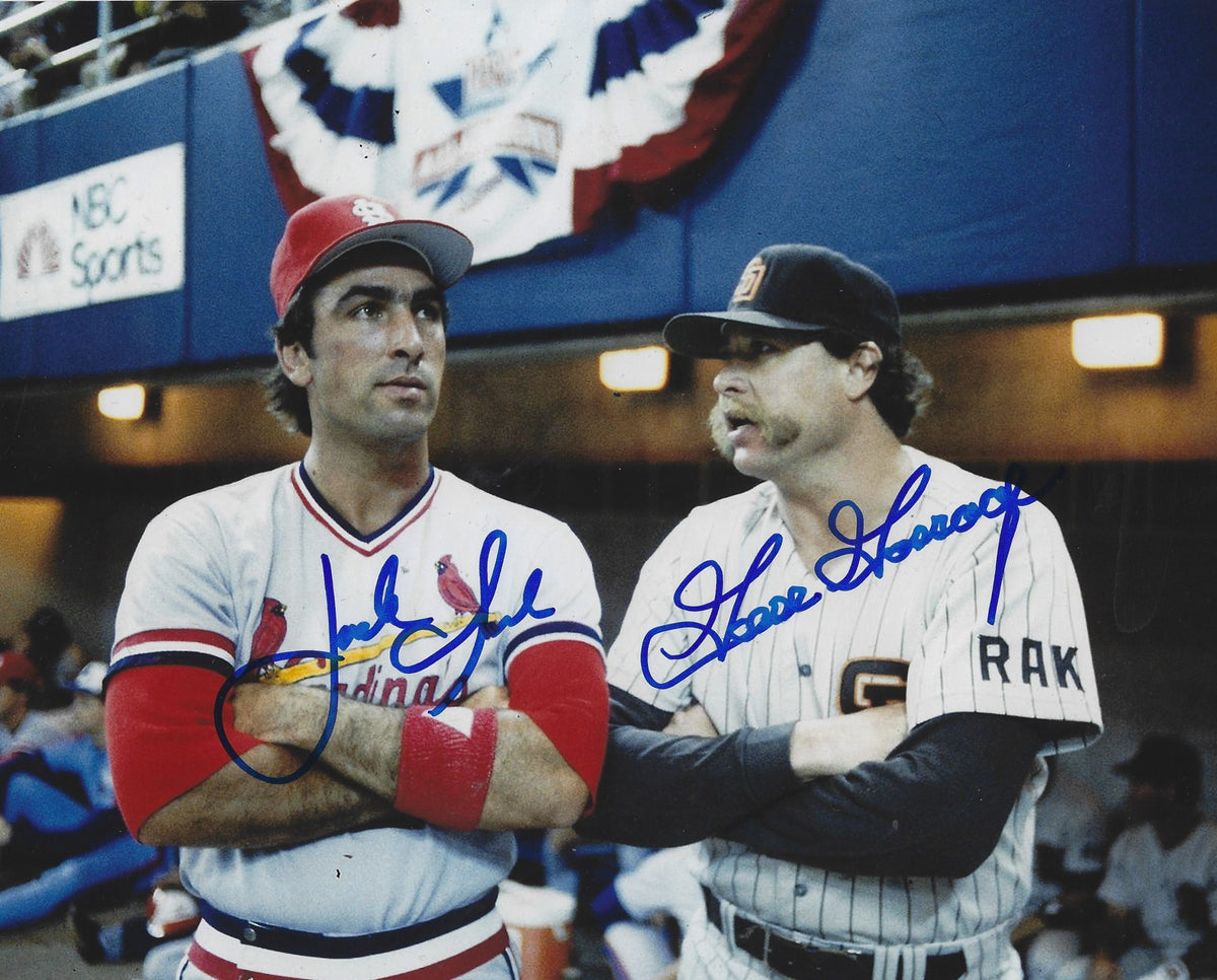 AUTOGRAPHED JACK CLARK Cardinals & GOOSE GOSSAGE Padres 8x10 photo