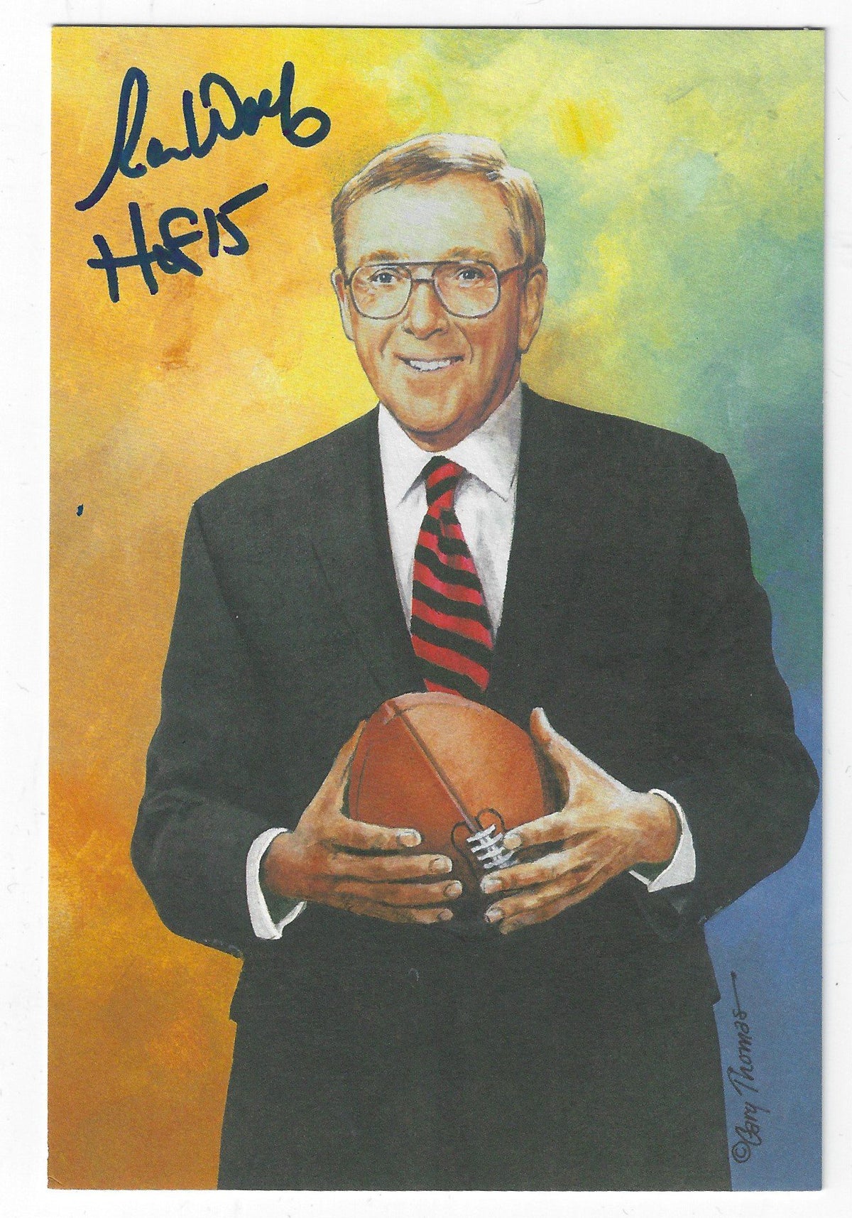 Autographed Ron Wolf Goal Line Art Card