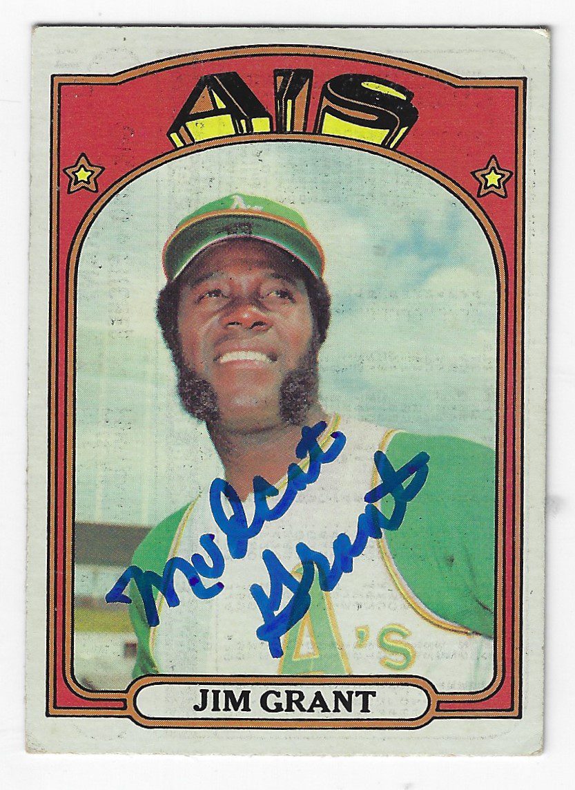 Autographed JIM GRANT 1972 Topps Card