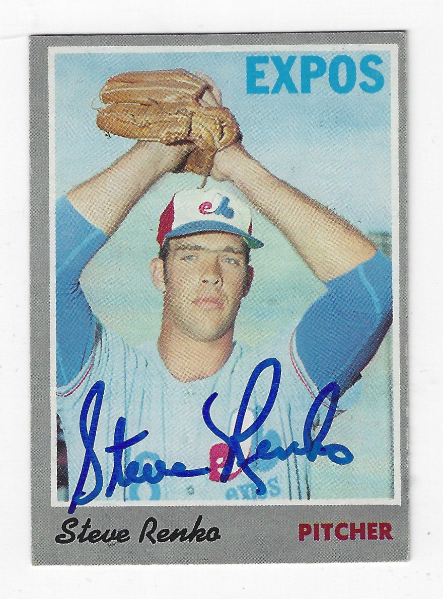 Autographed STEVE RENKO Montreal Expos1970 Topps Card