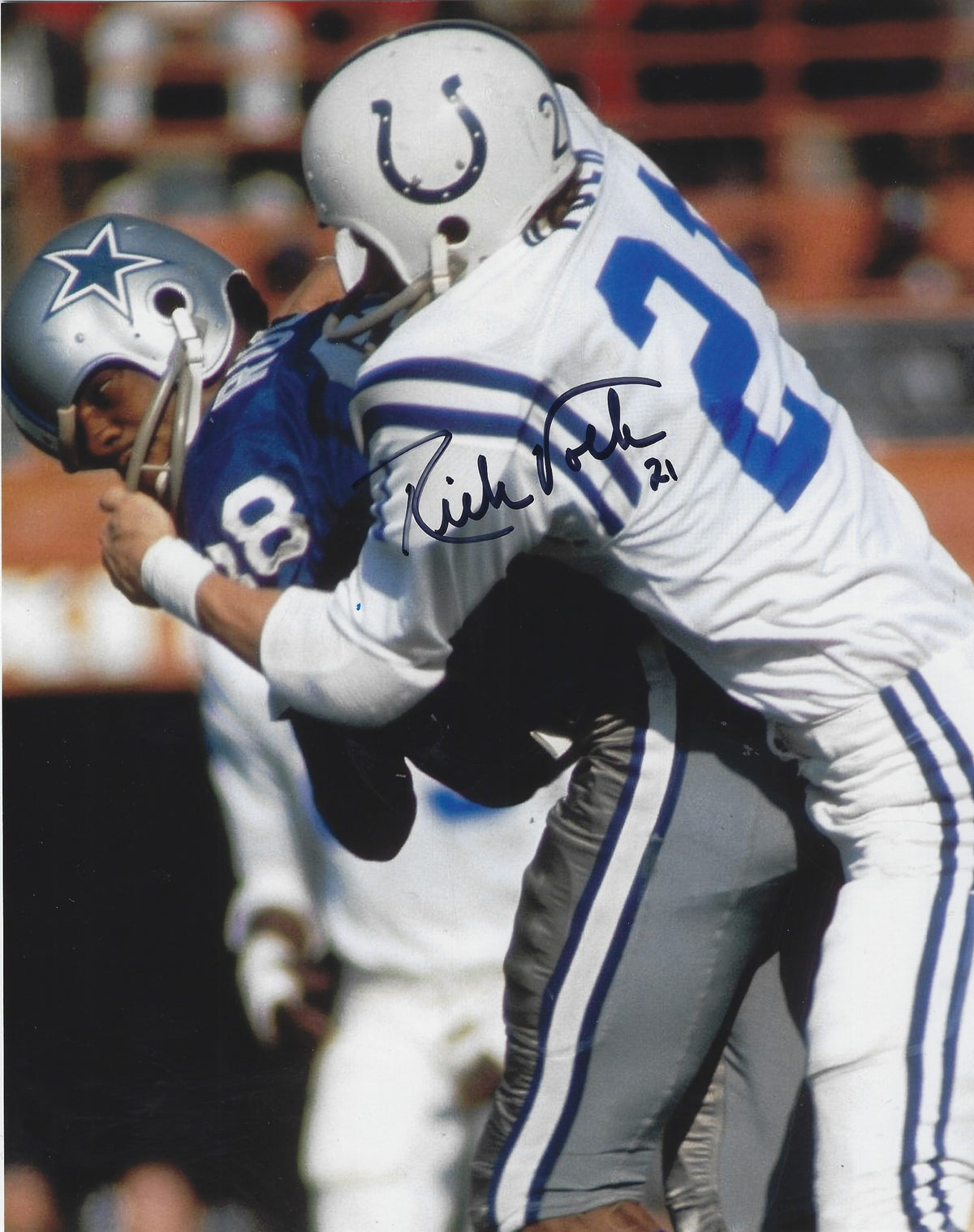 AUTOGRAPHED RICK VOLK 8x10 Baltimore Colts Photo