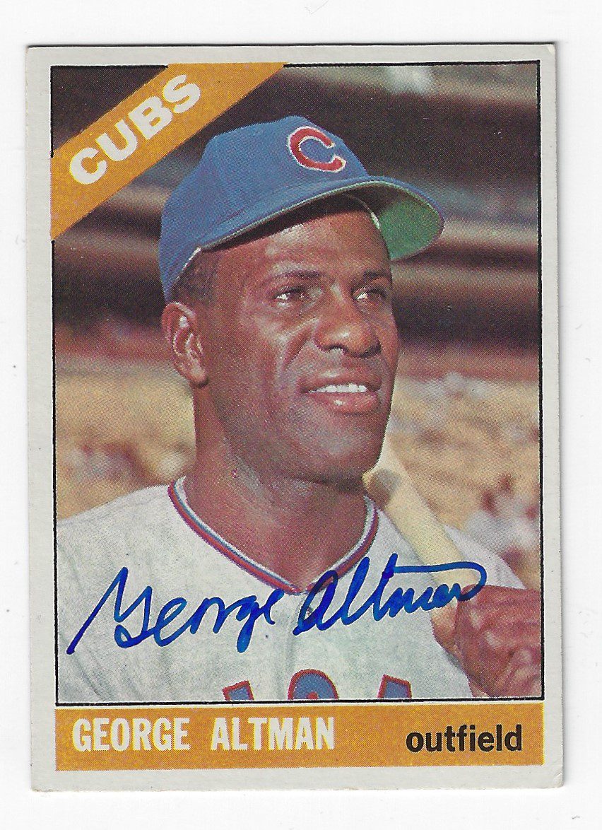 Autographed GEORGE ALTMAN Chicago Cubs 1966 Topps Card