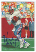 Autographed Warren Moon Houston Oilers Goal Line Art Card