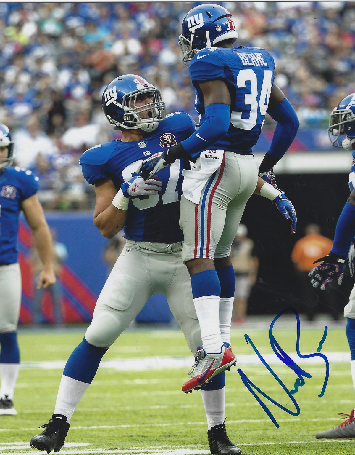 AUTOGRAPHED NAT BERHE 8X10 New York Giants Photo
