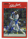 Autographed FELIX JOSE Oakland A's 1990 Donruss Card