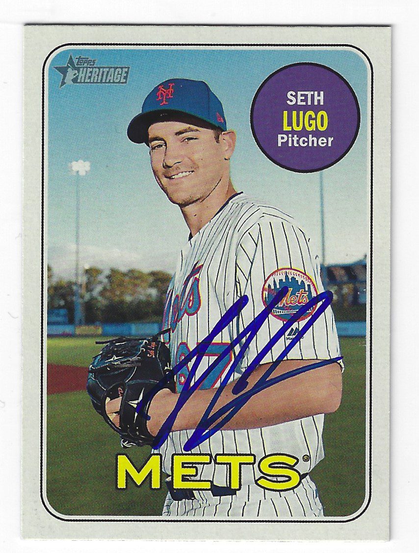 Autographed SETH LUGO New York Mets 2018 Topps Heritage Card
