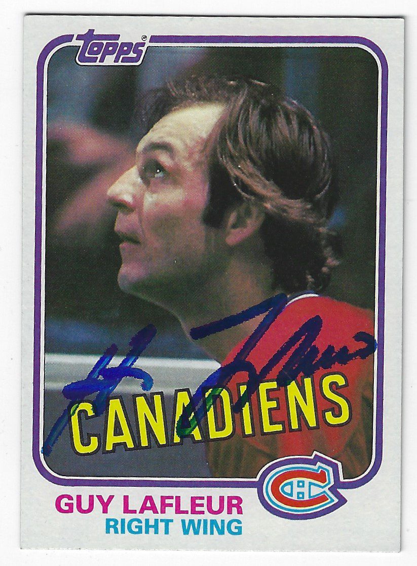 GUY LAFLEUR Montreal Canadiens Autographed 1981-82 Topps Card