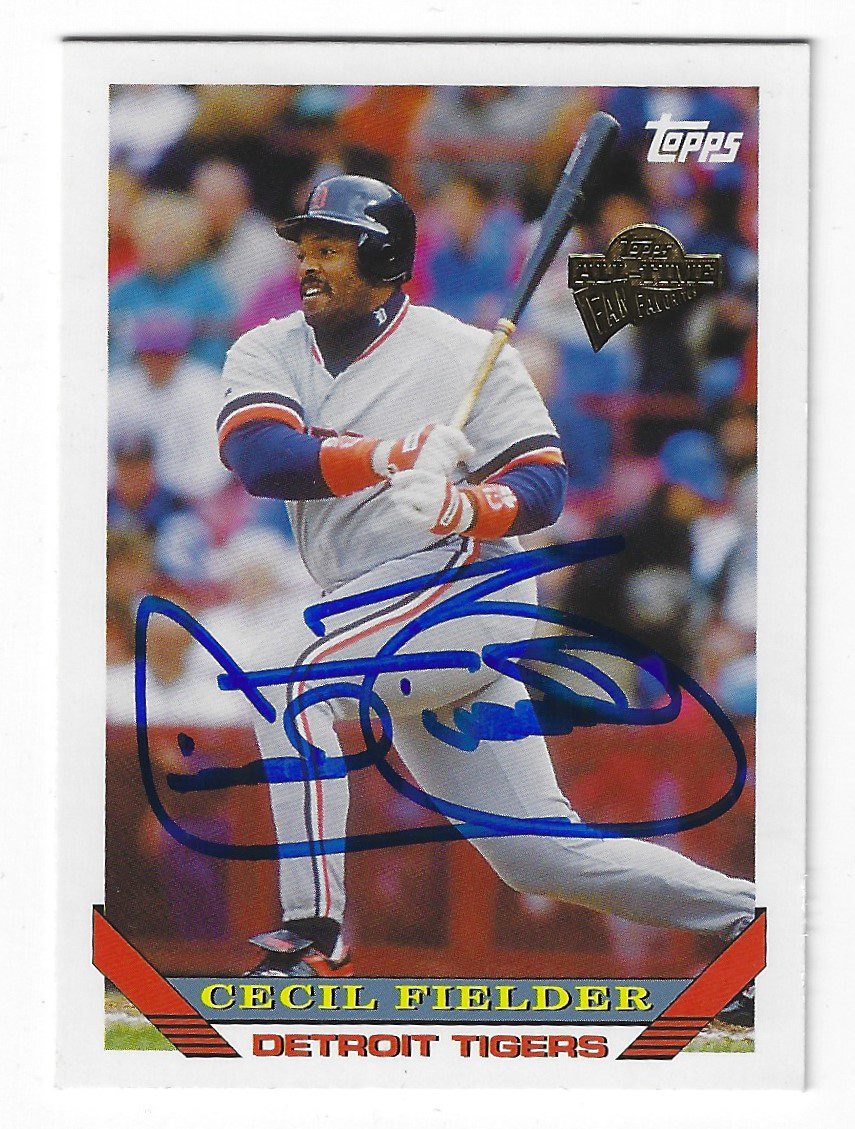 Autographed CECIL FIELDER Detroit Tigers 2004 Topps Fan Favorites