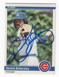 Autographed DENNIS ECKERSLEY Chicago Cubs 1984 Fleer Card #U-34