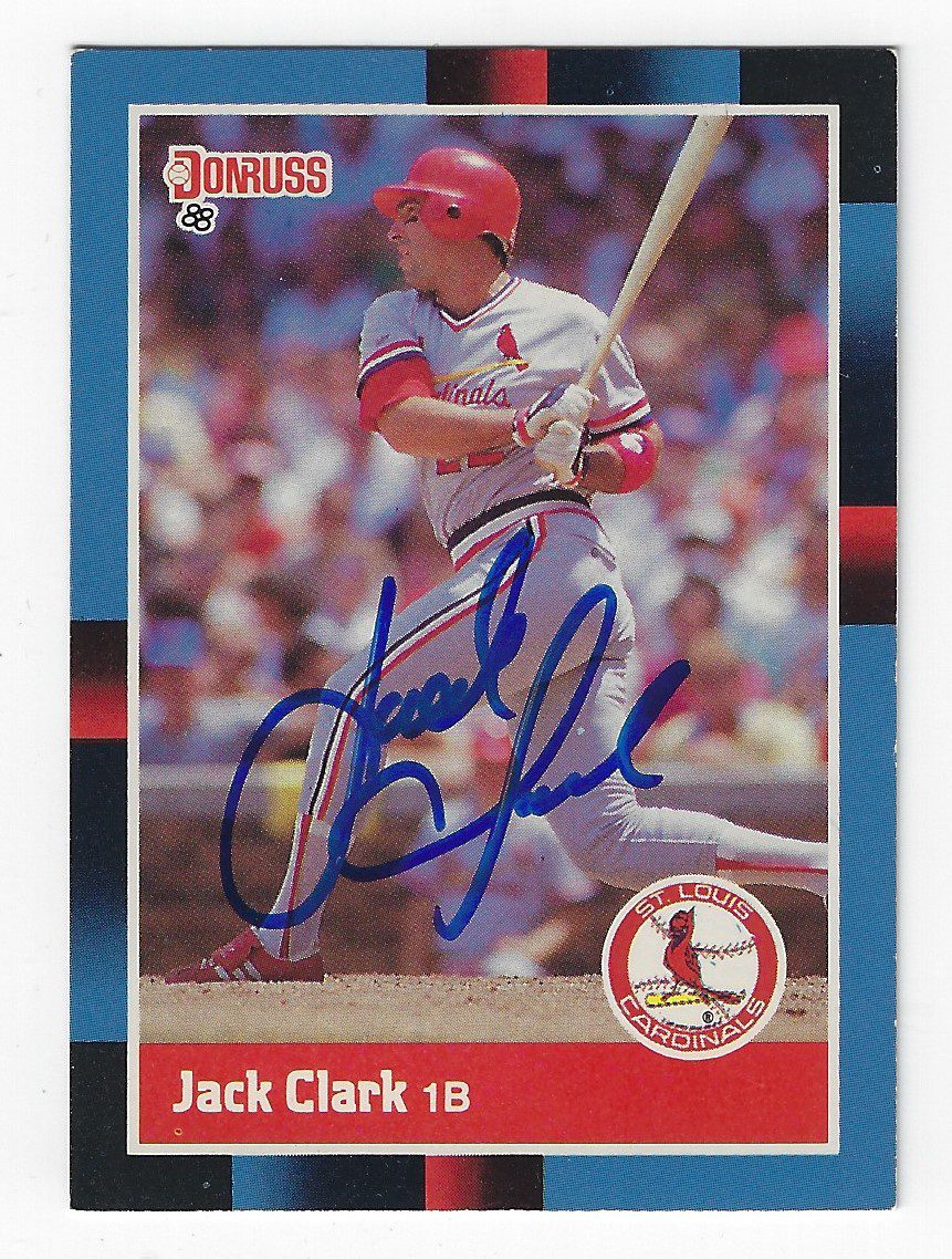 Autographed JACK CLARK St. Louis Cardinals 1988 Donruss