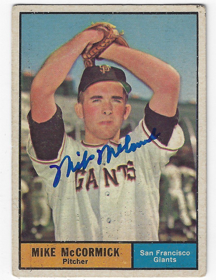 Autographed MIKE MCCORMICK San Francisco Giants 1961 TOPPS Card