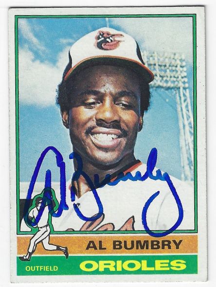 Autographed AL BUMBRY Baltimore Orioles 1976 Topps Card