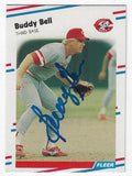 Autographed BUDDY BELL Cincinnati Reds 1988 FLEER Card