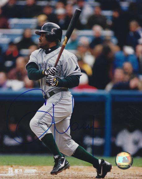 Autographed GREG VAUGHN 8X10 Tampa Bay Rays Photo.