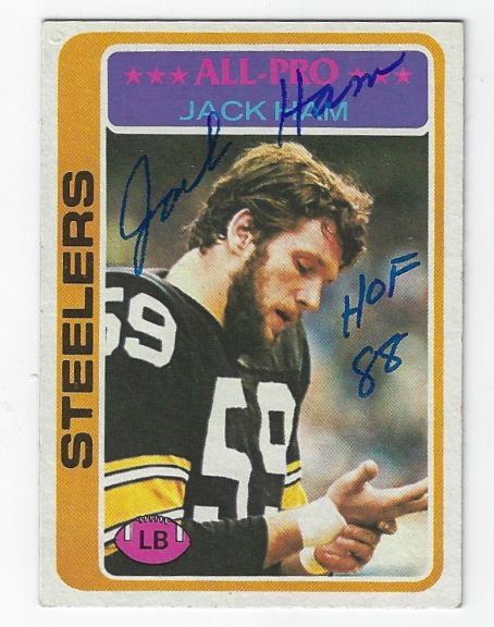 Autographed 1978 Topps JACK HAM Pittsburgh Steelers card #450
