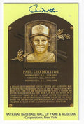 Autographed PAUL MOLITOR Hall of Fame Gold Plaque Postcard