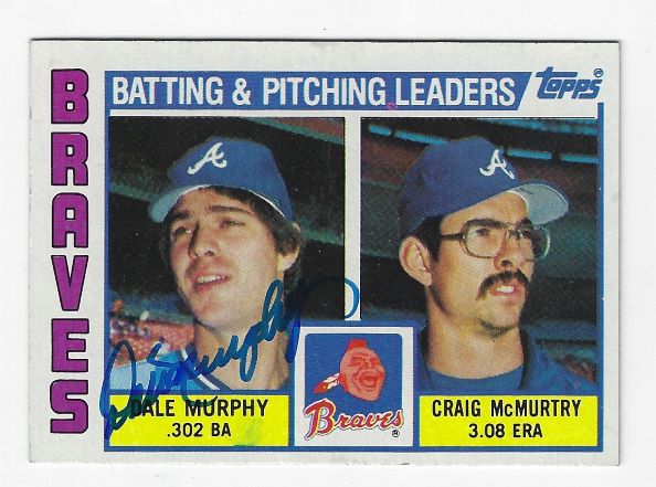 Autographed DALE MURPHY Atlanta Braves 1984 Topps Card