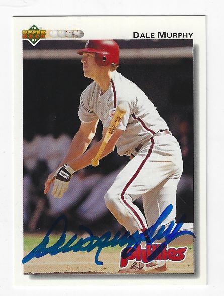 Autographed DALE MURPHY Philadelphia Phillies 1992 Upper Deck Card