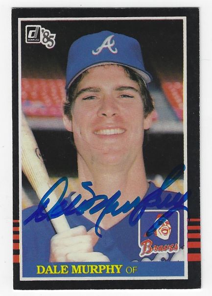 Autographed DALE MURPHY Atlanta Braves 1985 Donruss Card