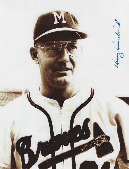 AUTOGRAPHED HARRY HANEBRINK 8x10 Milwaukee Braves Photo