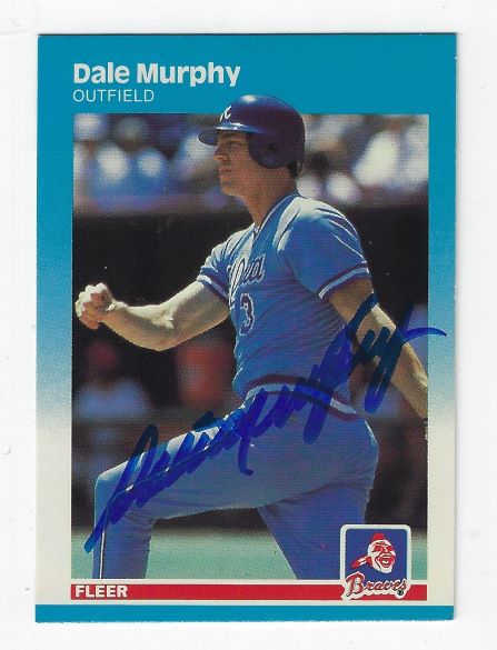 Autographed DALE MURPHY Atlanta Braves 1987 Fleer Card