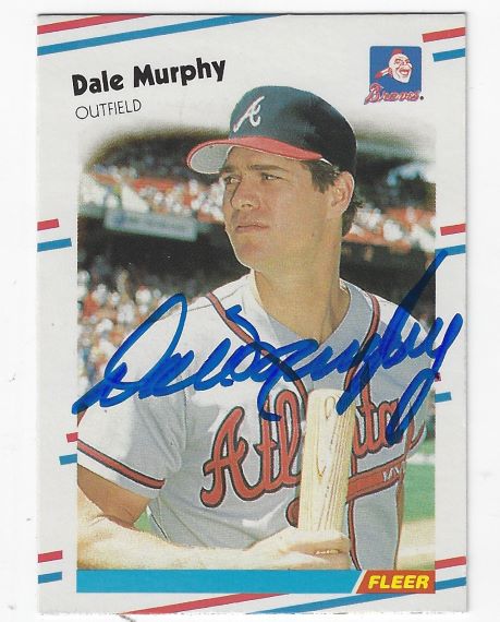 Autographed DALE MURPHY Atlanta Braves 1988 Fleer Card