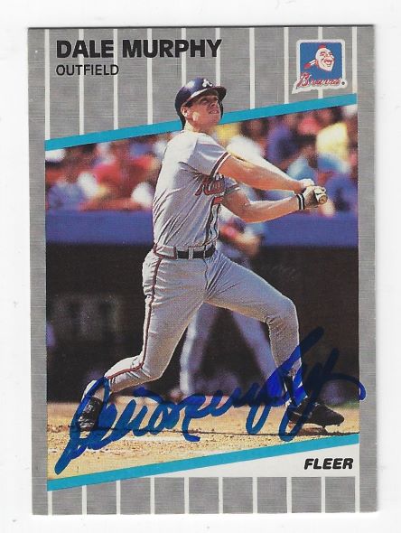 Autographed DALE MURPHY Atlanta Braves 1989 Fleer Card