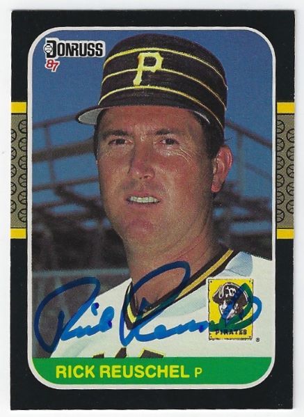 Autographed RICK REUSCHEL Pittsburgh Pirates 1987 Donruss Card