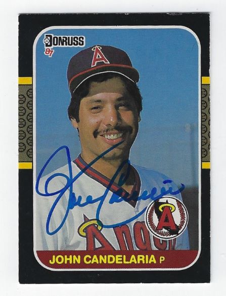 Autographed JOHN CANDELARIA California Angels 1987 Donruss Card