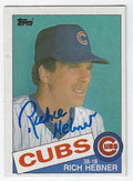 Autographed RICHIE HEBNER Chicago Cubs 1985 Topps Card