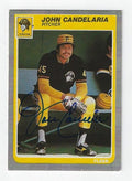 Autographed JOHN CANDELARIA Pittsburgh Pirates 1985 Fleer Card