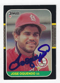 Autographed JOSE OQUENDO St. Louis Cardinals 1987 Donruss Card