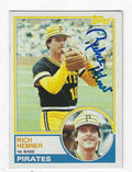 Autographed RICHIE HEBNER Pittsburgh Pirates 1983 Topps Card