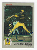 Autographed JOHN CANDELARIA Pittsburgh Pirates 1983 FLEER Card