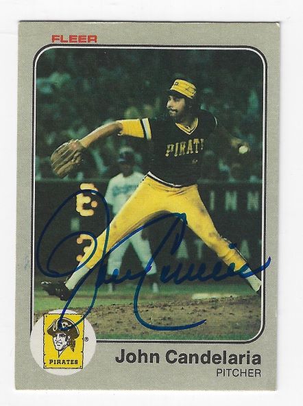 Autographed JOHN CANDELARIA Pittsburgh Pirates 1983 FLEER Card