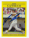 Autographed JOSE CANSECO Oakland A's 1991 Fleer Card
