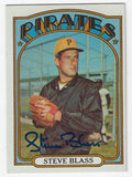 Autographed STEVE BLASS Pittsburgh Pirates 1972 Topps Card